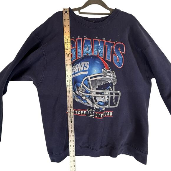 VTG 90s New York Giants MENS SIZE XL Crewneck Sweatshirt Navy Blue NFL Football - Picture 4 of 9
